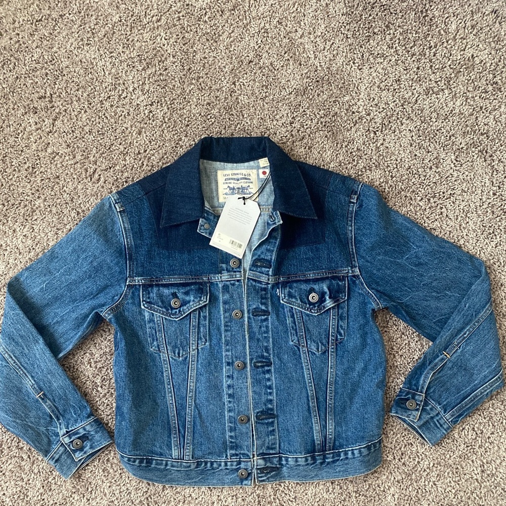Levi's Made & Crafted Japanese Denim Trucker Jacket Womens Size Medium NWT Blue